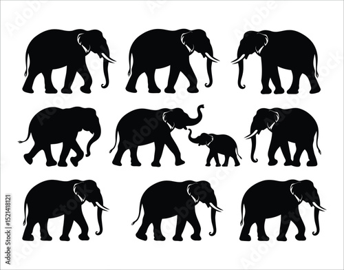 Elephant Silhouettes for Logo Design