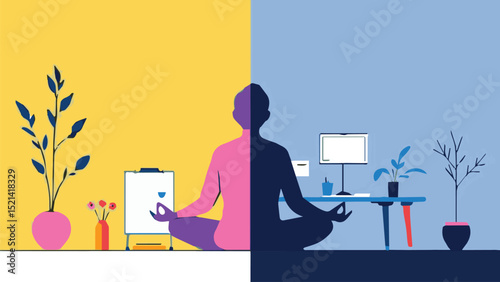 Work-Life Balance Concept – Mindfulness Between Office and Peace
