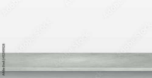 Gray concrete stone countertop on white panoramic background, promotional web template - Vector illustration