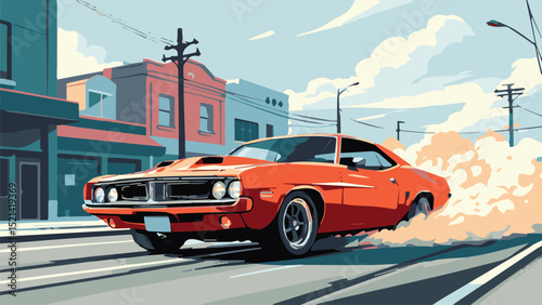 Classic Muscle Car – Retro City Ride
