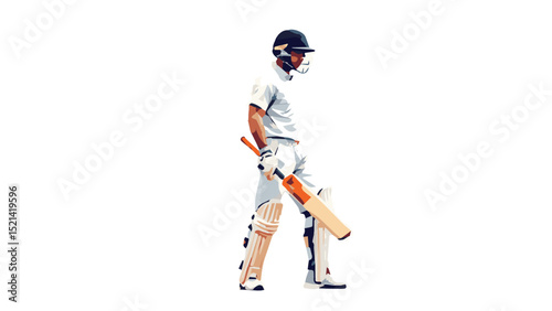 Cricketer in White – Calm Post-Match Stance
