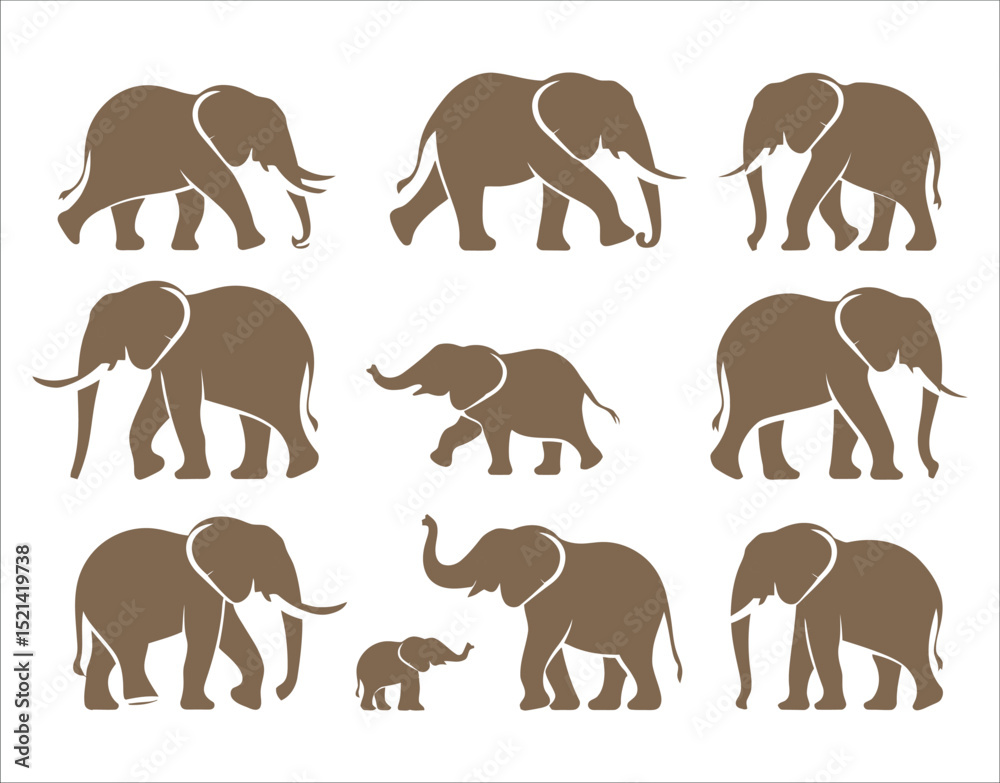 Fototapeta premium Professional Elephant Vector Icons