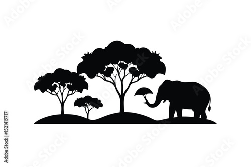 elephant and tree