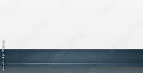 Dark blue stone countertop on white panoramic background, promotional web template - Vector illustration