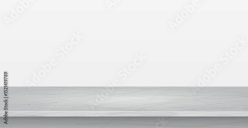 Gray concrete stone countertop on white panoramic background, promotional web template - Vector illustration