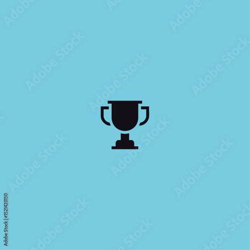 Trophy cup icon logo flat vector design 