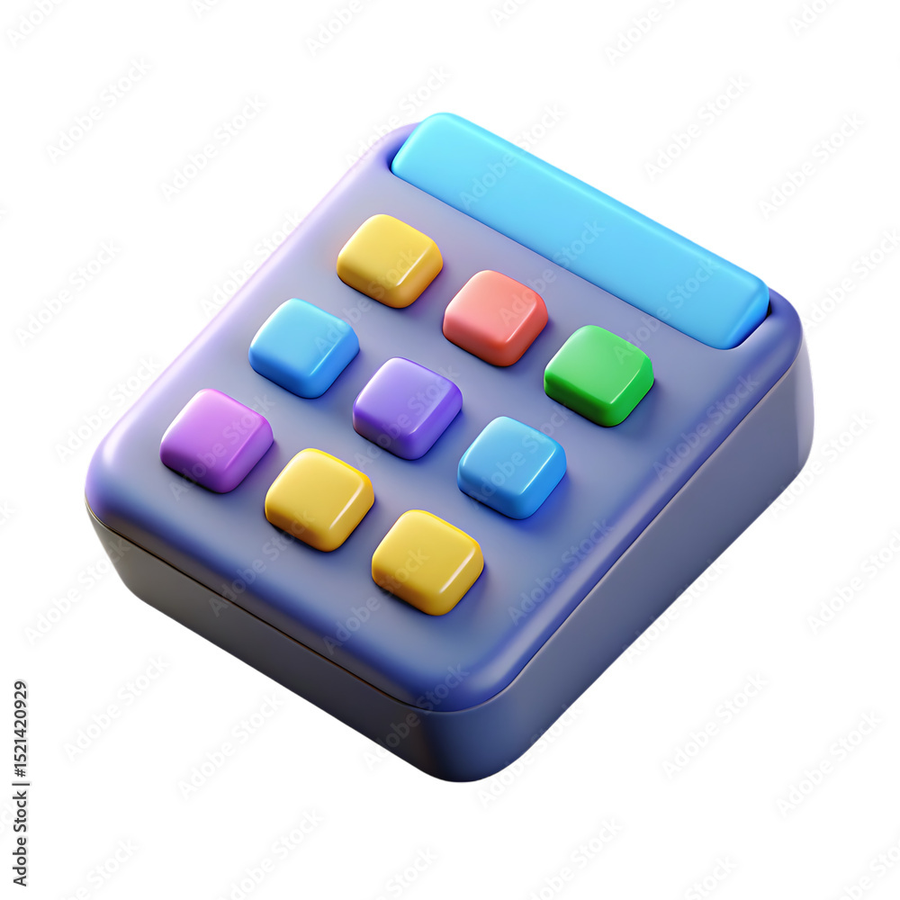 3D Render of a Colorful Point of Sale Device 3D Render of a Colorful Point of Sale Device