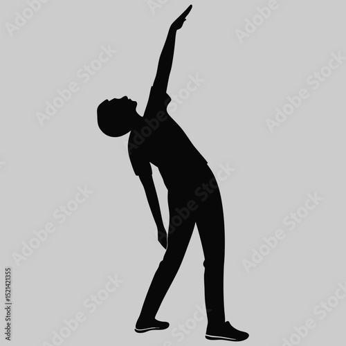 a person straightening their posture silhouette vector design art and illustration