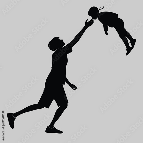 a person reaching to pet something silhouette vector design art and illustration