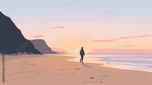 man walking on the beach