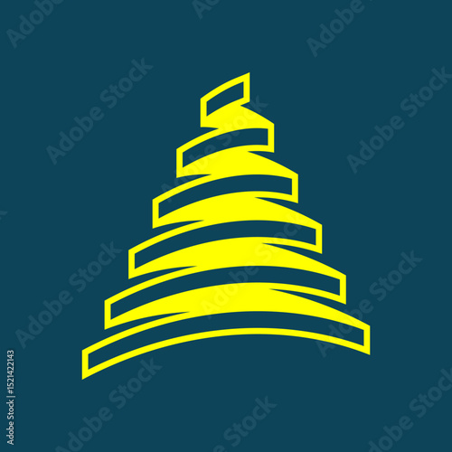 Christmas tree trendy artwork handsome abstract vector illustration colorful applied design