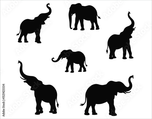 Wildlife Elephant Silhouette Icons