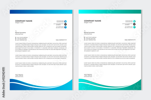 Letterhead Layout template design Clean and professional for corporate business company with color variation bundle