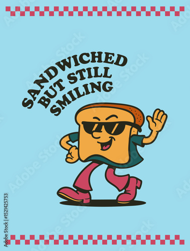 Retro Sandwich Character – Cute Deli Snack with a Smile