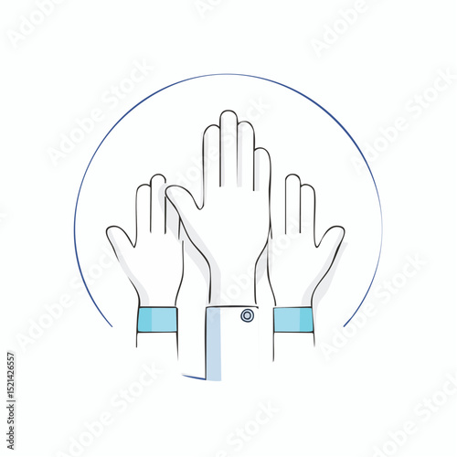 Vector line simple illustrations, hands and gesture in outline style, sticker gesture, print and poster design, like geatures