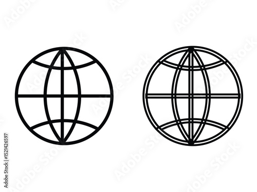 Globe Icon vector. Set of globe icon, globe symbol isolated white background. Vector illustration.