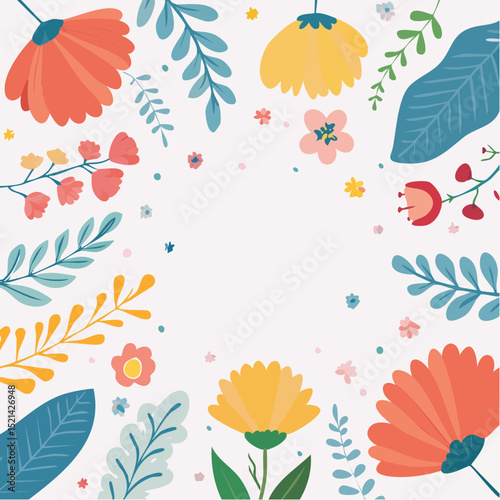 Vector simple minimal illustrations, simple wavy and groovy. hand drawn naive style, flowers and plants, floral botanic design templates, frames and modern wall ...