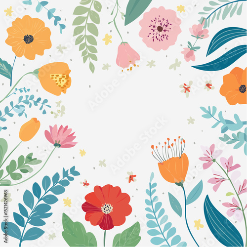 Vector simple minimal illustrations, simple wavy and groovy. hand drawn naive style, flowers and plants, floral botanic design templates, frames and modern wall ...