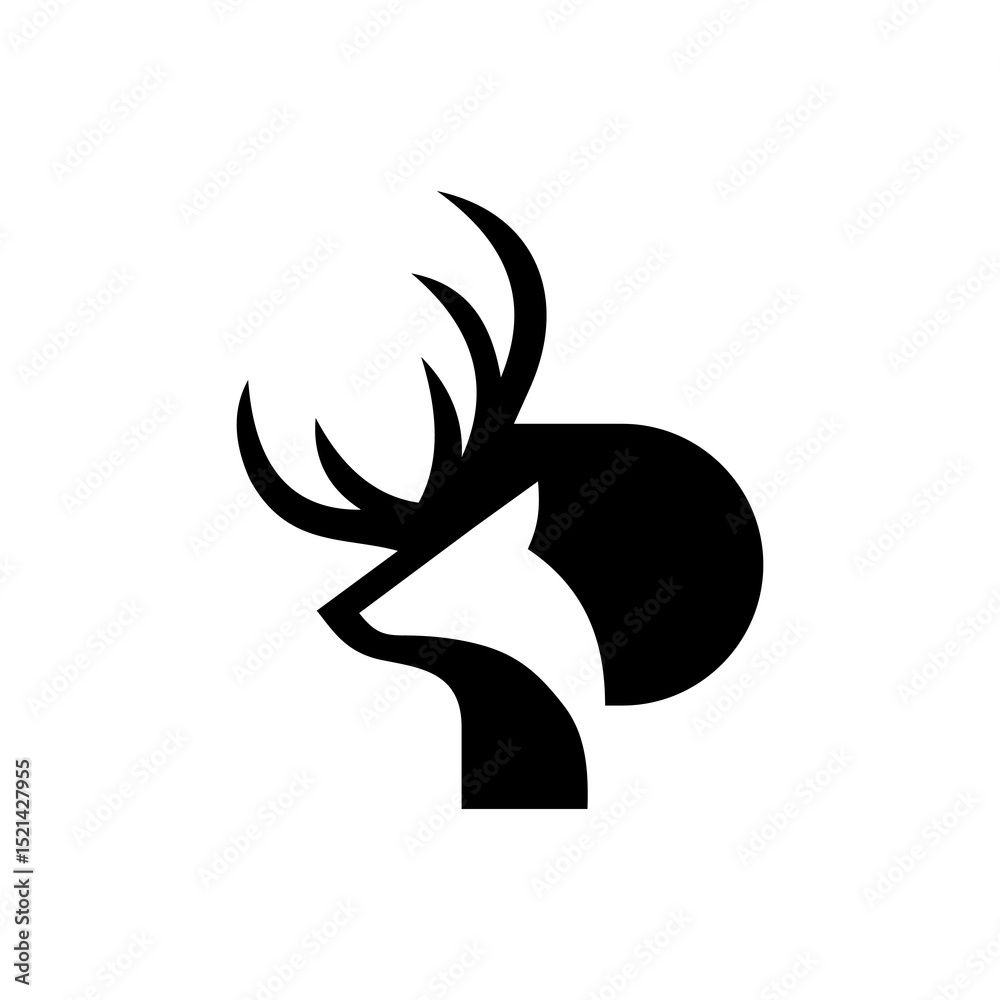 Obraz premium letter P deer logo