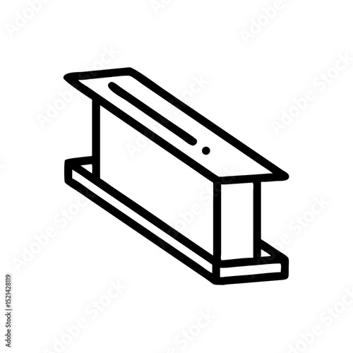 Metal beam icon in simple line design for construction purposes  