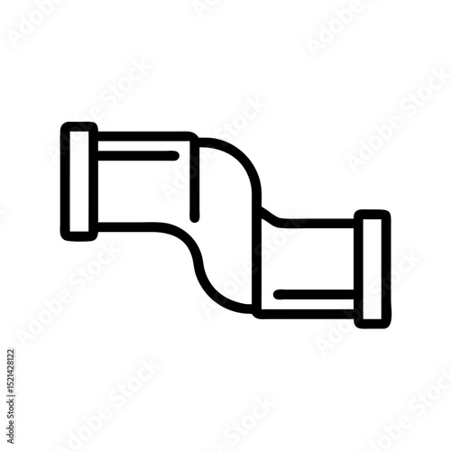 Ductwork fitting in simple line art style representing plumbing icon  
