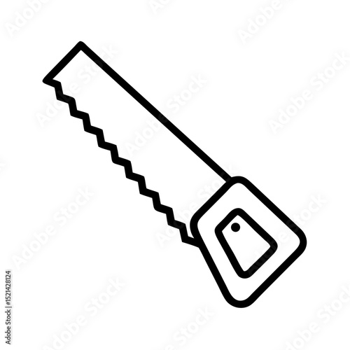 Hand saw icon illustration in minimalist style  