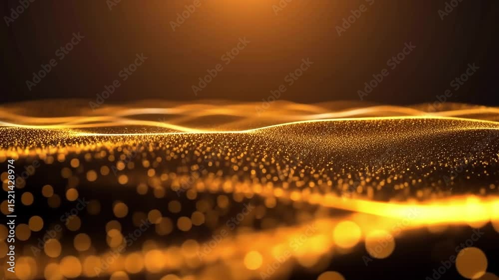 Golden abstract waves background animation video stock footage and motion graphics for presentation