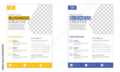 A bundle of 2 template of different color a4 flyer template , editable flyer template ,modern design, perfect for creative professional business ,vector template.