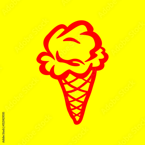 Ice cream trendy artwork gorgeous abstract vector illustration colorful applied design