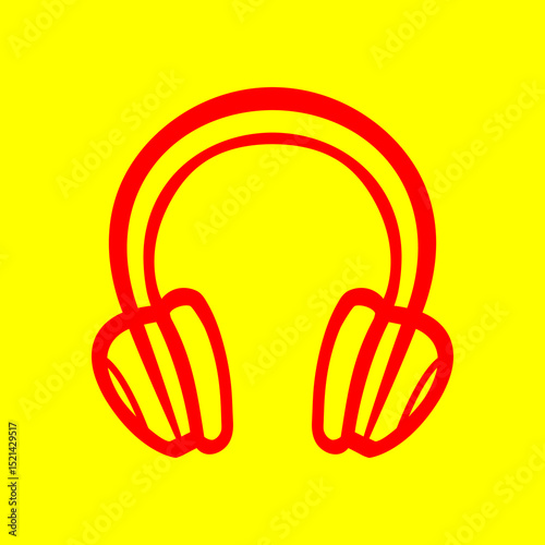 Headphones trendy artwork gorgeous abstract vector illustration colorful applied design