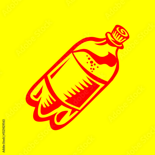 Soda Pop Bottle trendy artwork gorgeous abstract vector illustration colorful applied design
