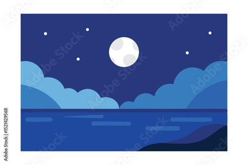 moon and sea