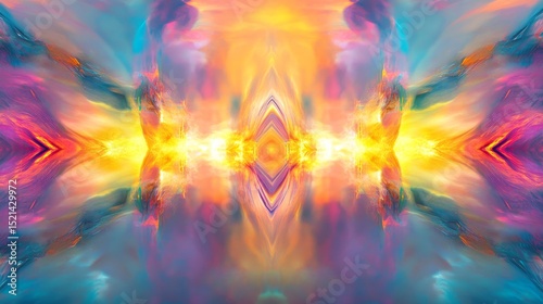A breathtaking and stunning array of vibrant colors excellently blending in a cosmicinspired abstract artwork photo
