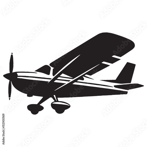 Aviation Power Airplane silhouette with crisp edges – Airplane illustration – Minimalist Airplane vector – Vehicle silhouette

