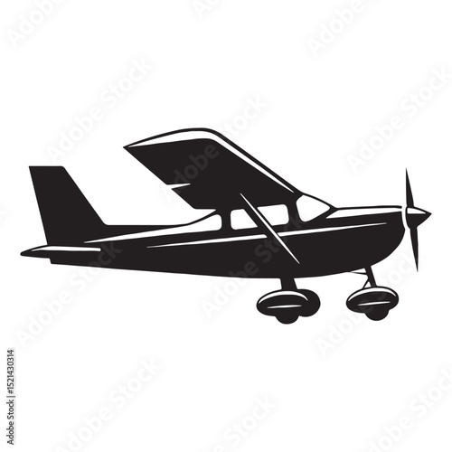 Streamlined Airplane silhouette with aerodynamic shape – Airplane illustration – Minimalist Airplane vector – Vehicle silhouette

