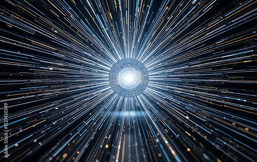 Abstract light speed background technology hyperdrive warp speed data stream network connection concept