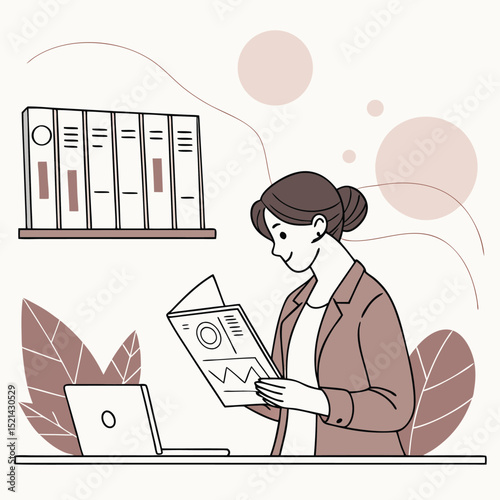woman reading newspaper