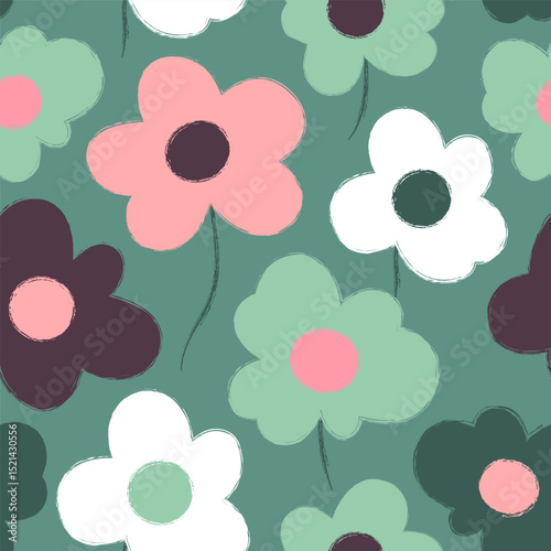 Seamless abstract floral pattern for girls. Wallpaper for wrapper, print, textile and fabric