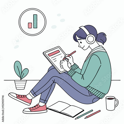 woman customer service rep taking notes
