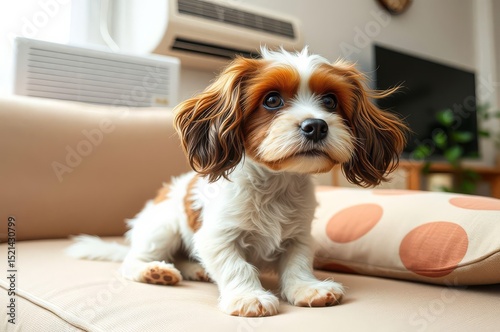 Cute cocker spaniel relaxing indoors