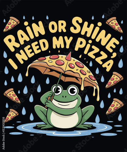 Pizza Frog – Whimsical Rainy Day Tee