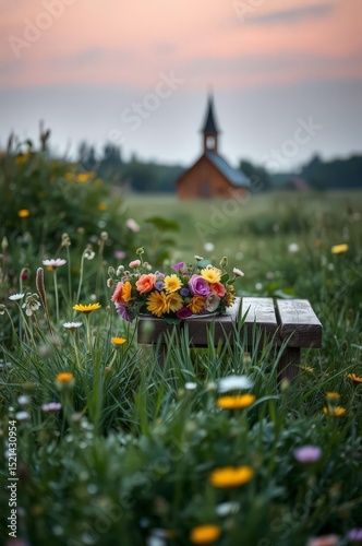 Midsummer Dawn in Swedish Meadow