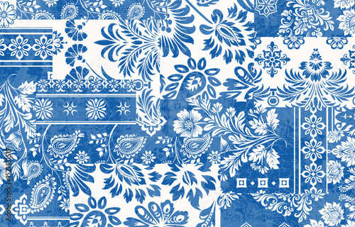 Ethnic Motifs Ikat floral paisley embroidery floral. ikat Saree Sarong oriental pattern traditional.Ikat embroidery style abstract embroidery design for texture,fabric,clothing,wrapping,decoration