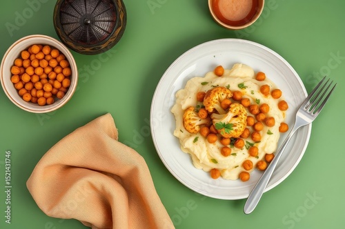 Roasted Cauliflower and Chickpea Plate