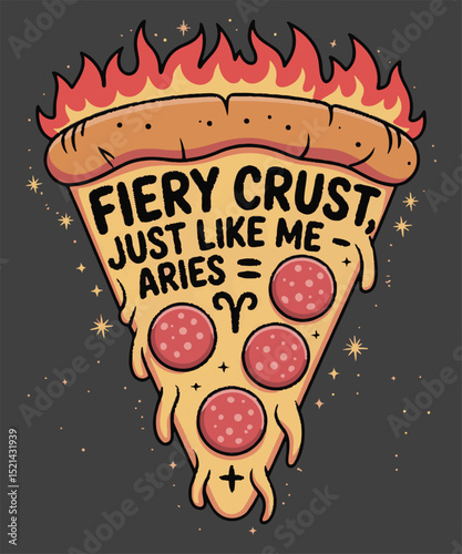 odiac Pizza – Aries Edition Tee Graphic Design
