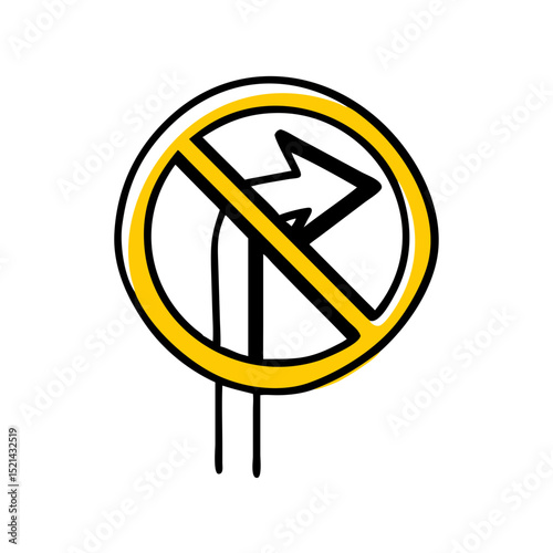 No right turn road sign 