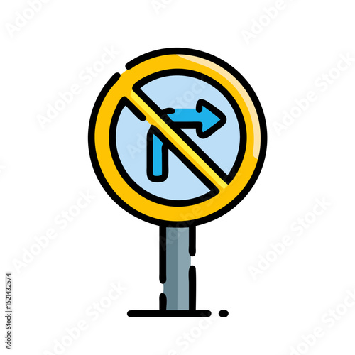 No right turn road sign 