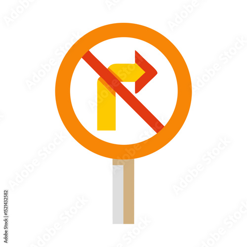 No right turn road sign 
