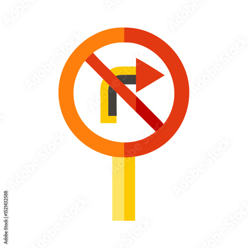 No right turn road sign 