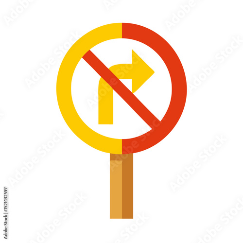 No right turn road sign 